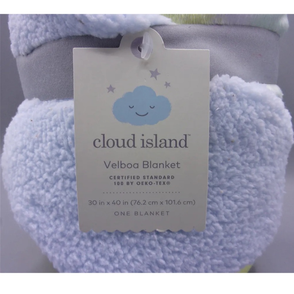 Plush BABY BLANKET - Cloud Island * Unisex BRUSHSTROKES pattern 30x40 Super Soft - Picture 5 of 12